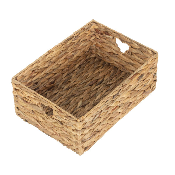 Red Hamper Shallow Water Hyacinth Storage Basket