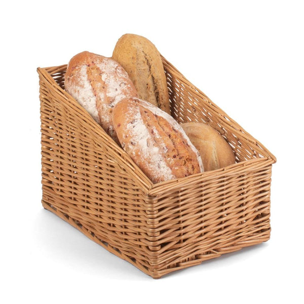 red hamper Sloped Sided Wicker Display Baskets