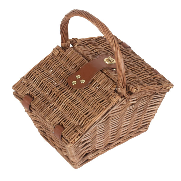 red hamper Small Elegant 28cm Wicker Picnic Basket