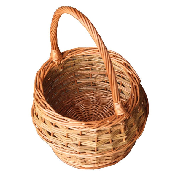 red hamper Small Rustic Egg Wicker Shopping Basket