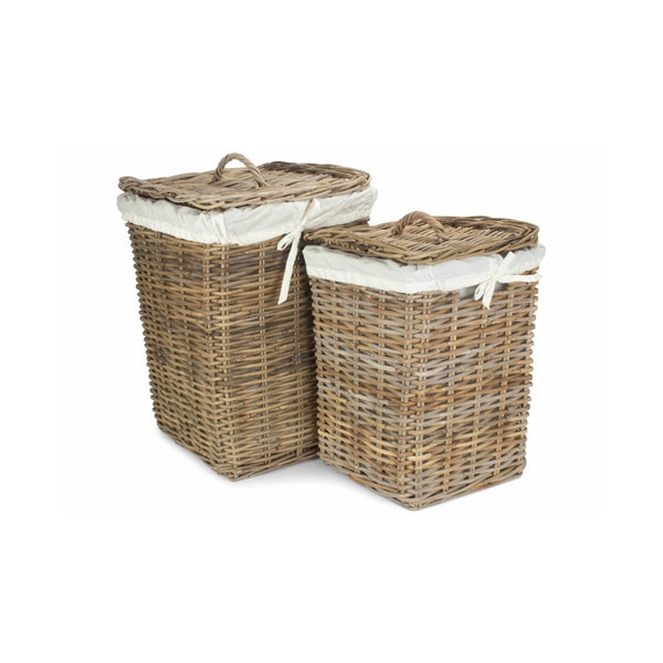red hamper Square Rattan Laundry Basket