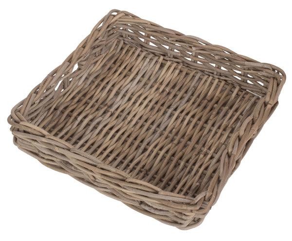 red hamper Square Rattan Serving Tray