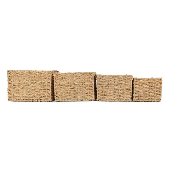 Red Hamper Thatch Grass Woven Storage Basket