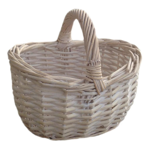 red hamper Tiny White Wash Wicker Shopping Basket