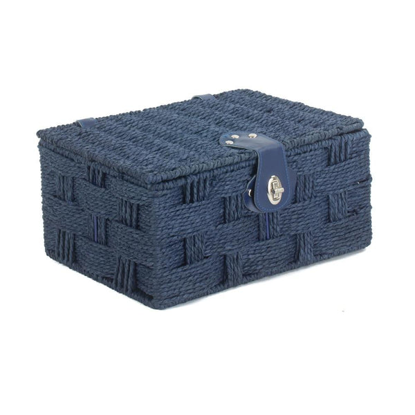 Red Hamper Twisted Blue Paper Storage Basket