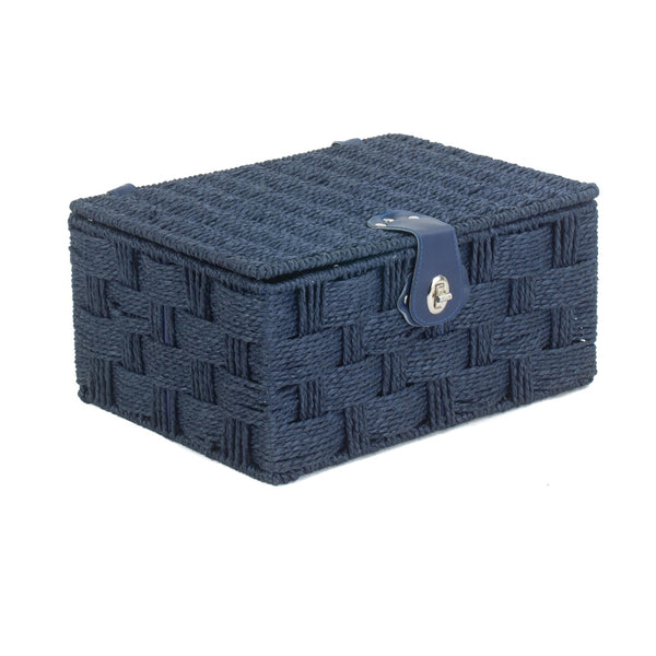 Red Hamper Twisted Blue Paper Storage Basket