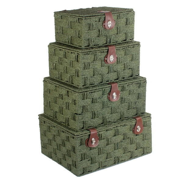 red hamper Twisted Green Paper Storage Basket