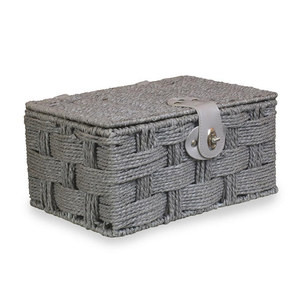 Red Hamper Twisted Grey Paper Rope Storage Basket
