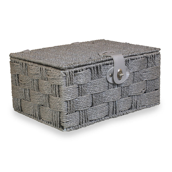 Red Hamper Twisted Grey Paper Rope Storage Basket