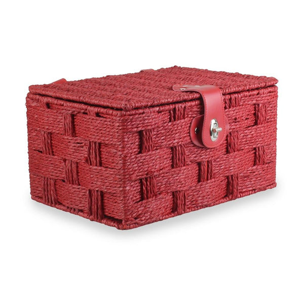 Red Hamper Twisted Red Paper Rope Storage Basket