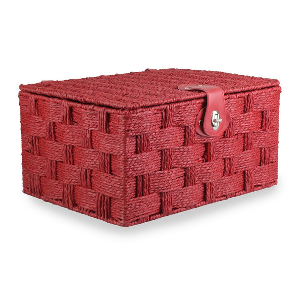 Red Hamper Twisted Red Paper Rope Storage Basket