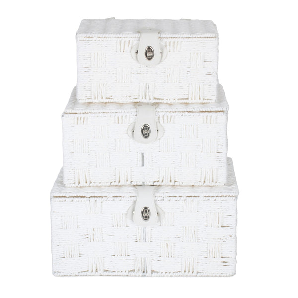 Red Hamper Twisted White Paper Rope Storage Basket