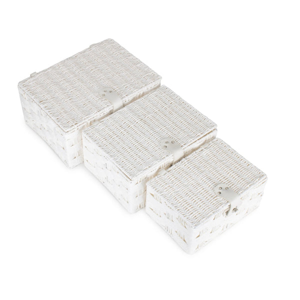 Red Hamper Twisted White Paper Rope Storage Basket