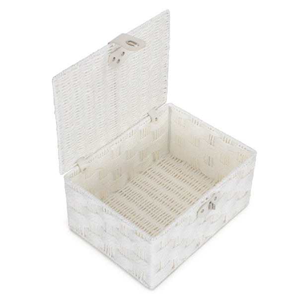 Red Hamper Twisted White Paper Rope Storage Basket