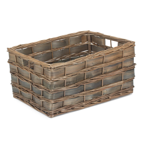 Red Hamper Unlined Grey Scandi Storage Basket
