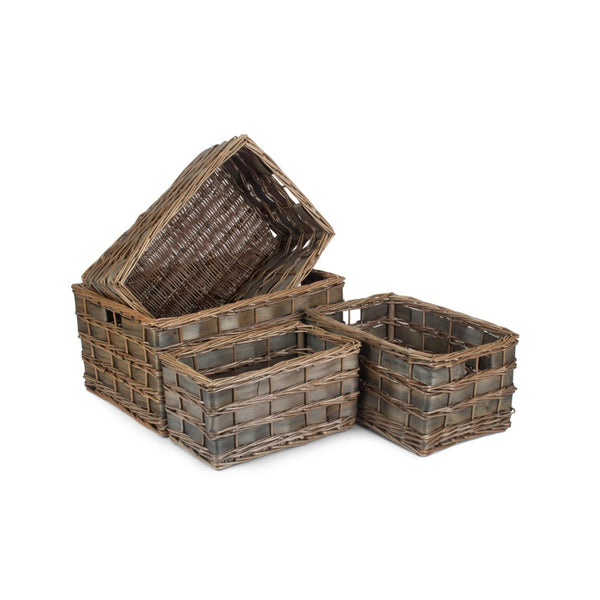 Red Hamper Unlined Grey Scandi Storage Basket