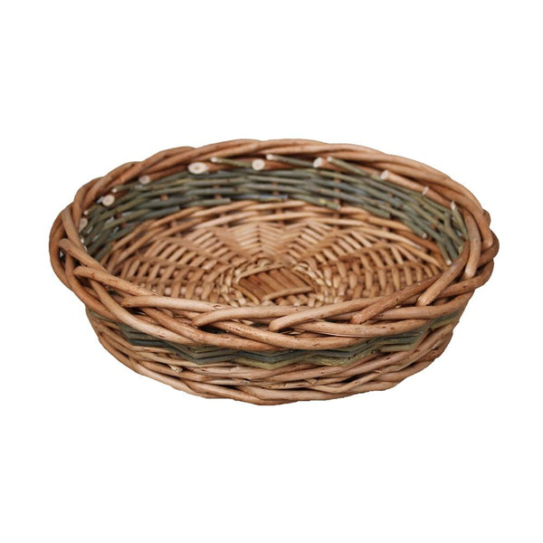 Red Hamper Unpeeled Willow Round Wicker Tray