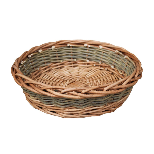Red Hamper Unpeeled Willow Round Wicker Tray