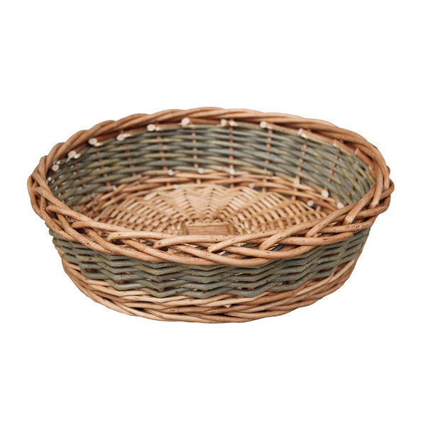 Red Hamper Unpeeled Willow Round Wicker Tray