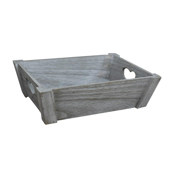 Red Hamper Vintage Heart Cut Handle Wooden Tray