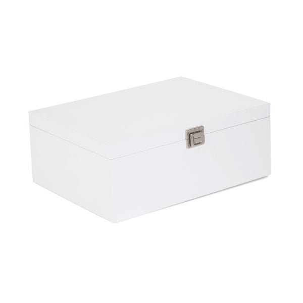 Red Hamper White Painted Wooden Storage Box