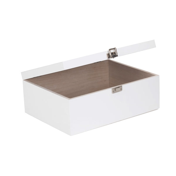Red Hamper White Painted Wooden Storage Box