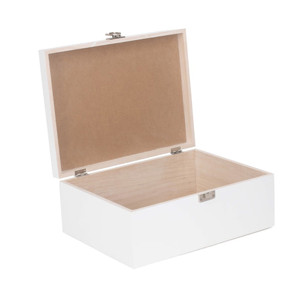 Red Hamper White Painted Wooden Storage Box