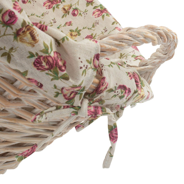 Red Hamper White Wash Finish Wicker Laundry Basket