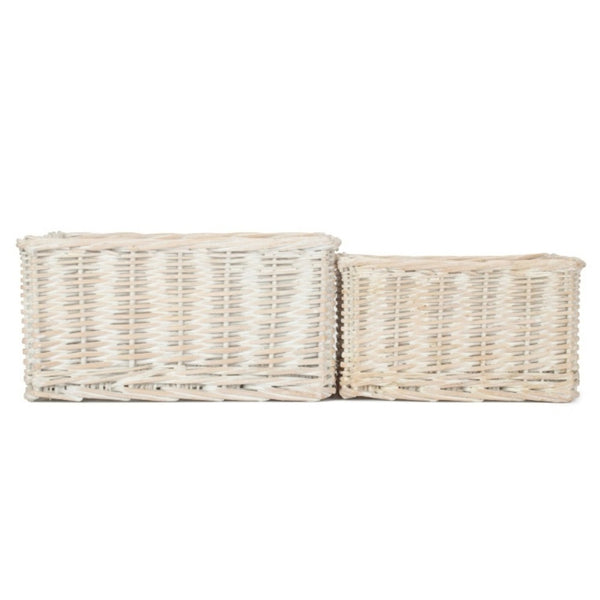 Red Hamper White Wash Willow Trays