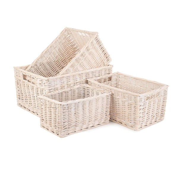 red hamper Whitewash Unlined Wicker Storage Basket