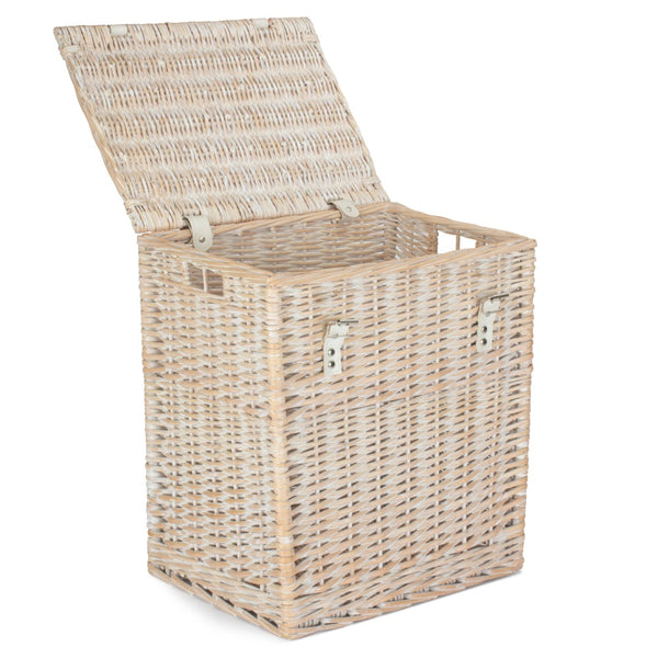 red hamper Whitewash Vintner Wicker Storage Basket