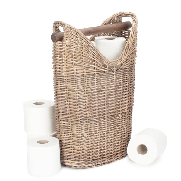 red hamper Wicker Bathroom Toilet Roll Holder