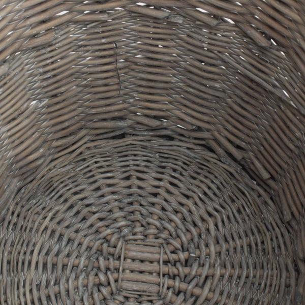 Red Hamper Wicker Grey Wash Round Waste Bin