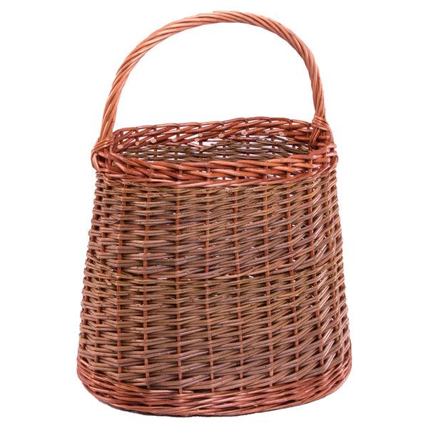 red hamper Wicker Orchard Collecting Basket