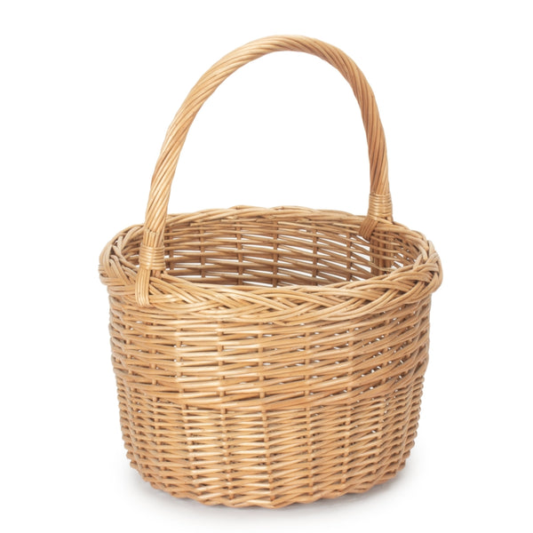Red Hamper Wicker Round Orchard Shopping Basket