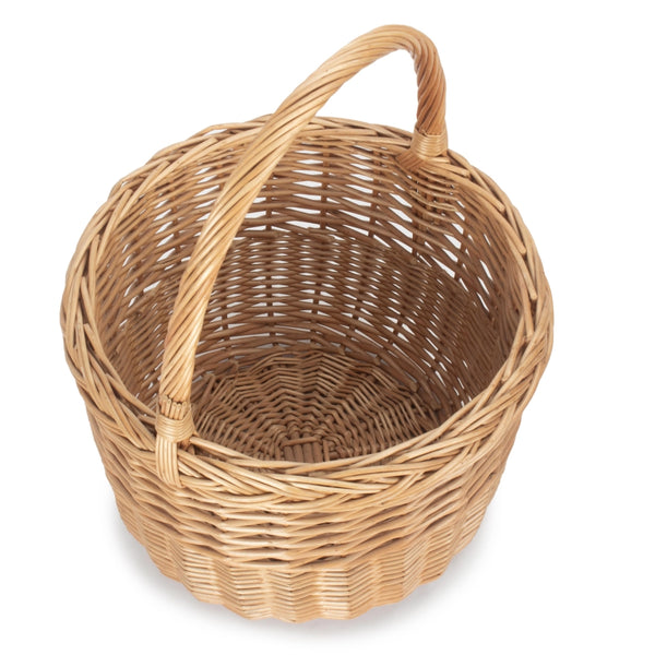 red hamper Wicker Round Orchard Shopping Basket