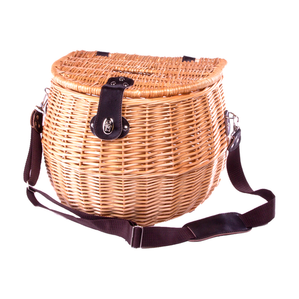 red hamper Wicker Trout Fishing Creel