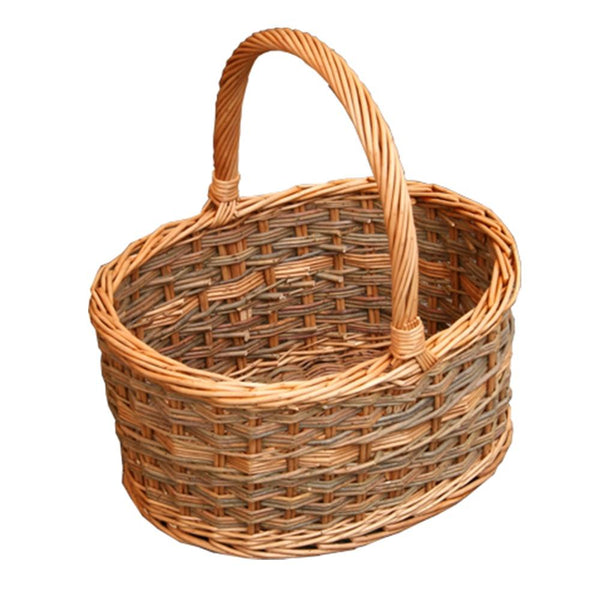 red hamper Yorkshire Oval Wicker Shopping Basket