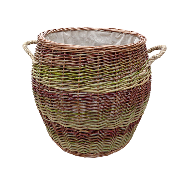 red hamper Rope Handle Wicker Barrel Wicker Log Basket