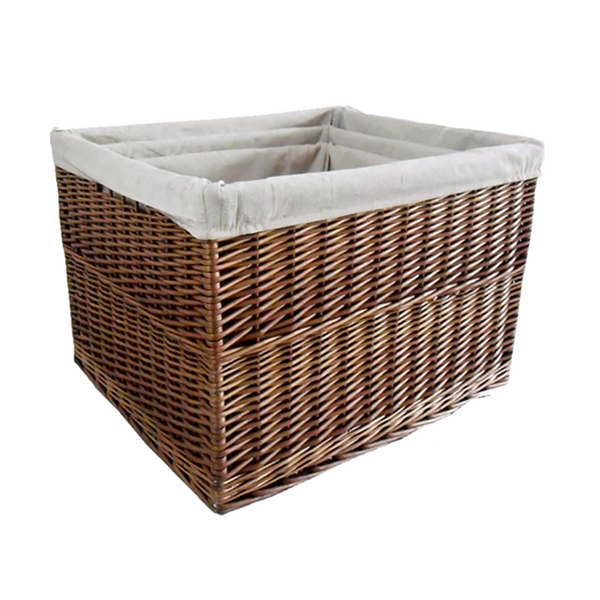 red hamper Set of 3 Somerset Rectangular Wicker Log Basket
