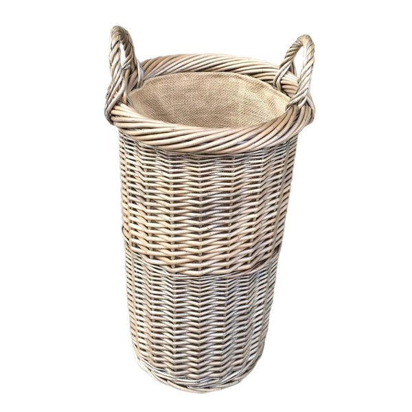 red hamper Small Antique Wash Willow Umbrella Stand