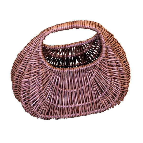 red hamper Small Double Steamed Gondola Wicker Shopping Basket