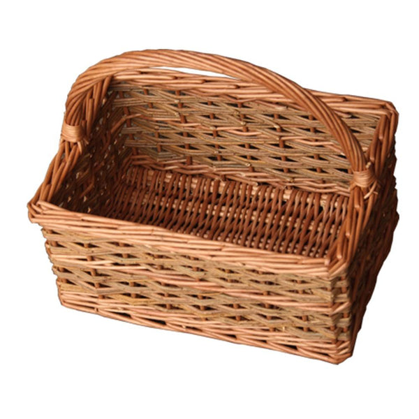 red hamper Small Rustic Rectangular Wicker Shopping Basket