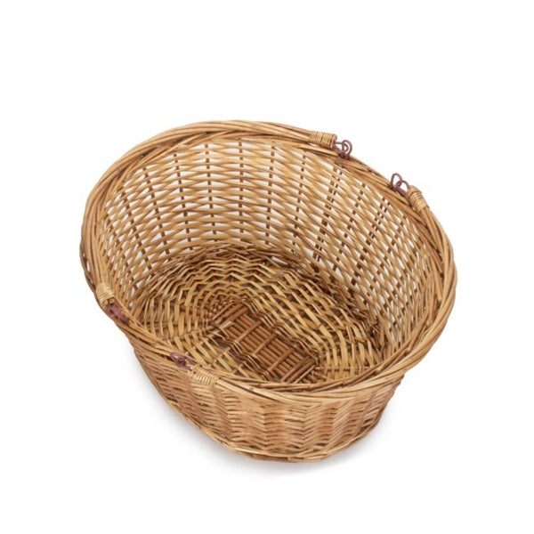 Red Hamper Unlined Double Steamed Wicker Shopping Basket With Swing Handles