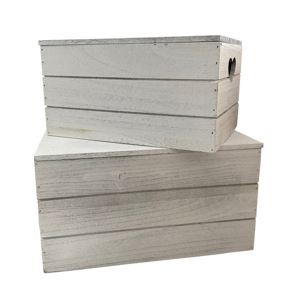 red hamper Vintage Effect Heart Cut Handle Lidded Wooden Storage Box