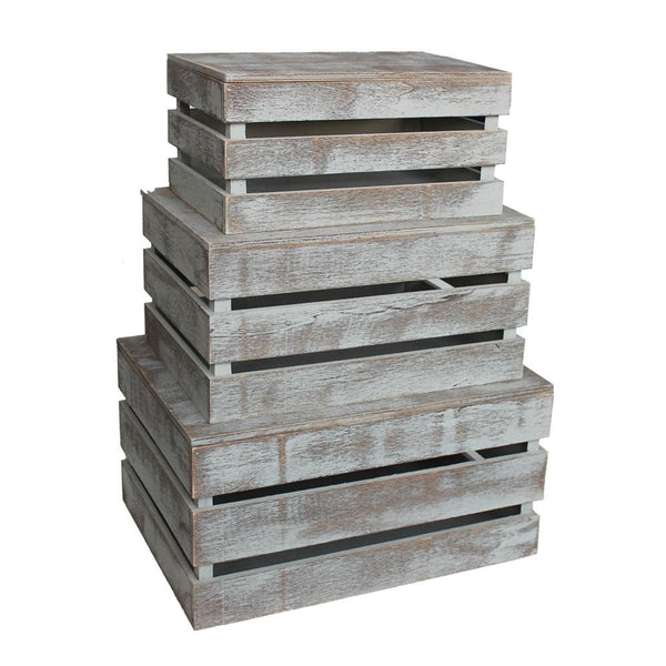 red hamper Vintage Slatted Wooden Storage Crate with Lids