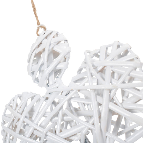 Red Hamper White Angel Wicker Hanging Christmas Decoration