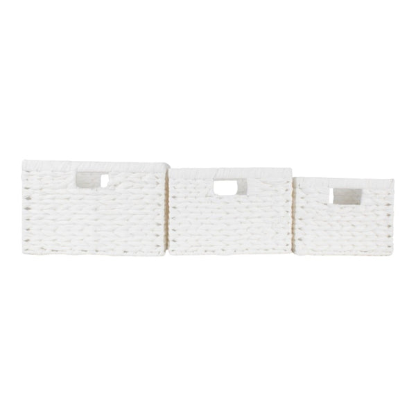 Red Hamper White Paper Rope Rectangular Storage Basket