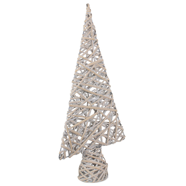 red hamper White Wash Table Top Xmas Tree Decoration
