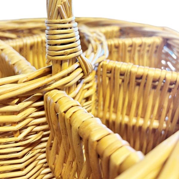 Red Hamper Wicker Deluxe Celebration Drinks Basket With Straight Glasses